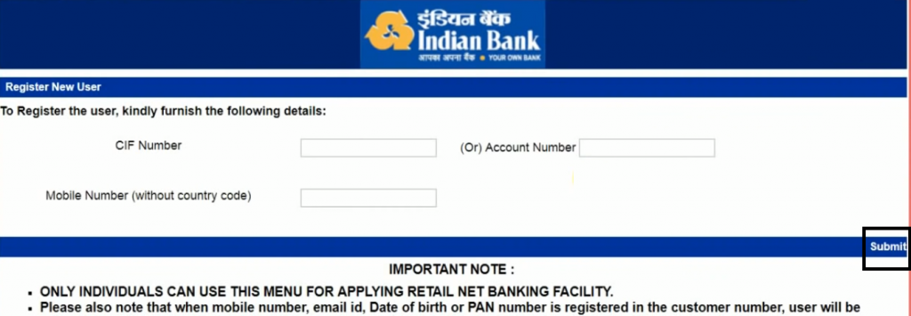 Indian Bank Net Banking Steps For Online Activation Indian Net