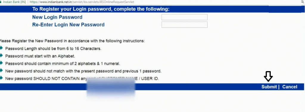 Indian Bank Netbanking Registration