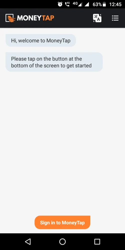 Click ‘Sign in to MoneyTap’