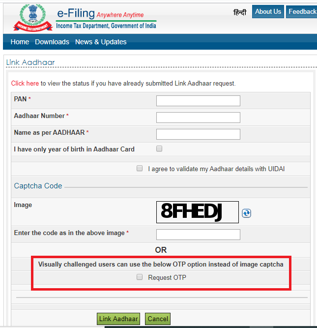 Link PAN to Aadhaar