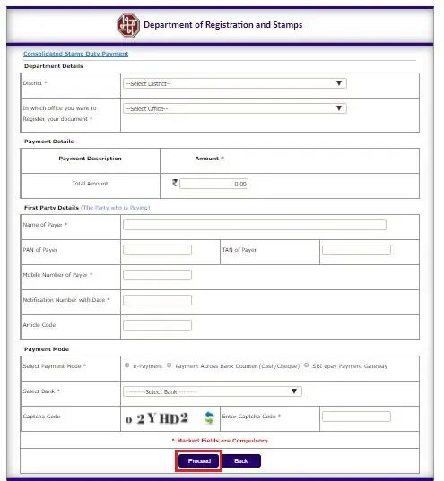 department of reg. and stamp
