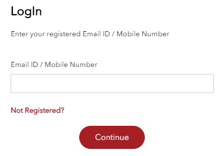 Enter your registered email address/ mobile number and the password to login
