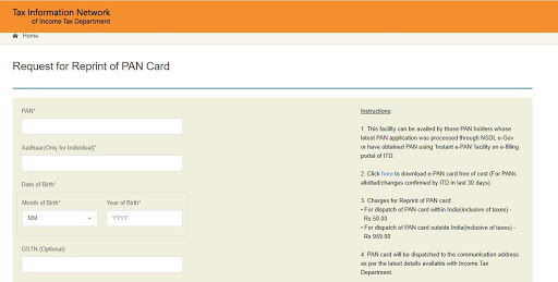 download duplicate pan via aadhaar
