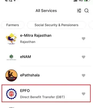 EPF in Umang App