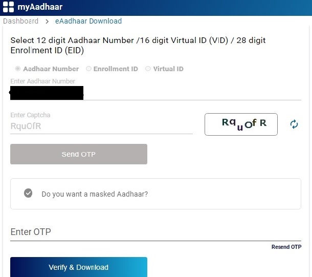 eAadhaar Download