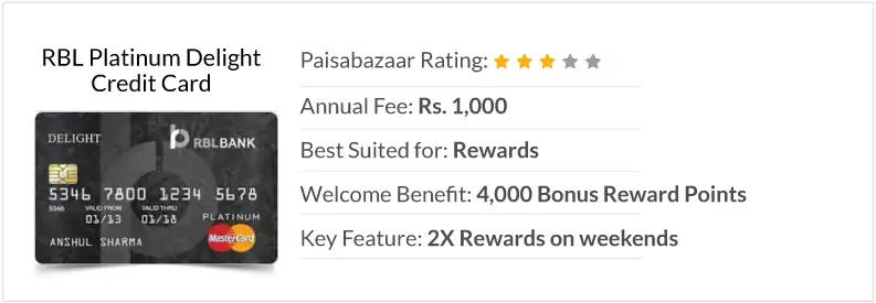RBL Platinum Delight Credit Card