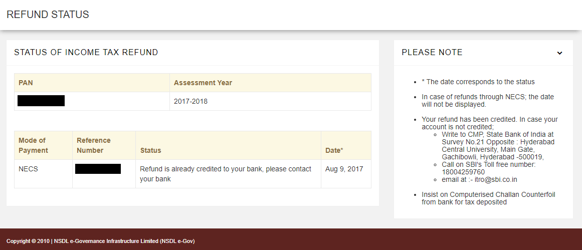 Income Tax Refund Status Check