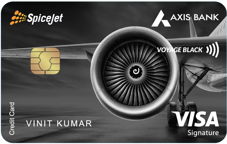 Image of SpiceJet Axis Bank Voyage Black Credit Card 