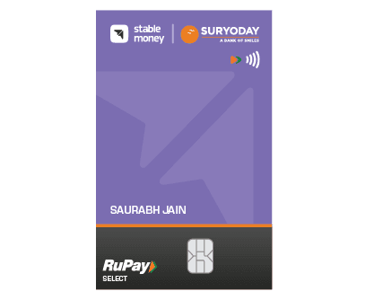 Image of Stable Money Suryoday Bank RuPay Credit Card