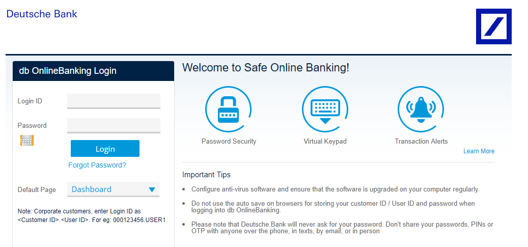 Deutsche Bank Net Banking Login