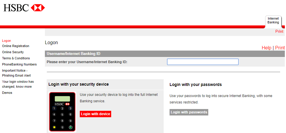 HSBC Netbanking Login 2