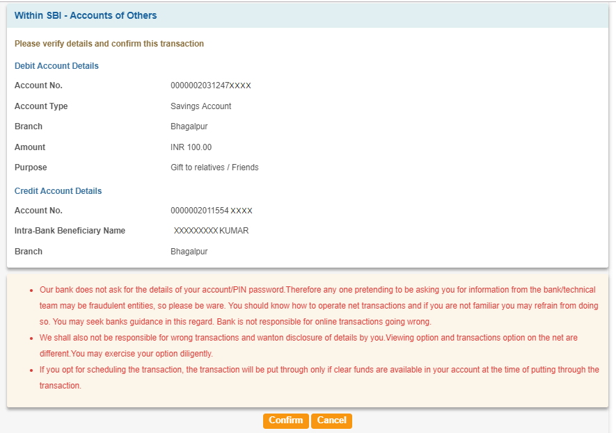 SBI NEFT Account Transfer 4