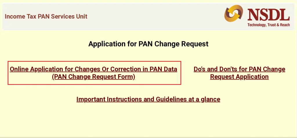 PAN Online Update