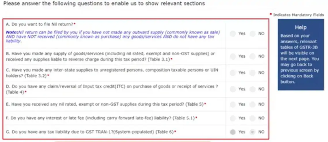 GSTR-3B-Questionnaire