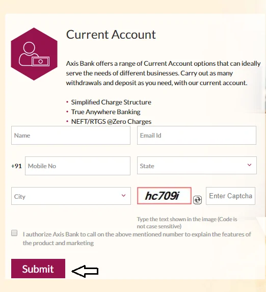 Axis Bank Current Account