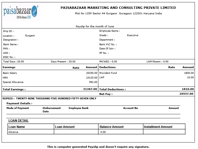 Salary Slip
